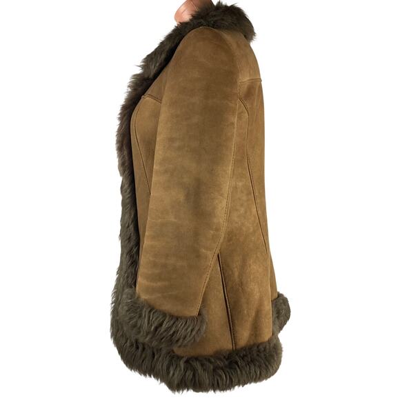 Genuine Shearling Sheepskin Penny Lane Leather Coat EU44 - Picture 3 of 13
